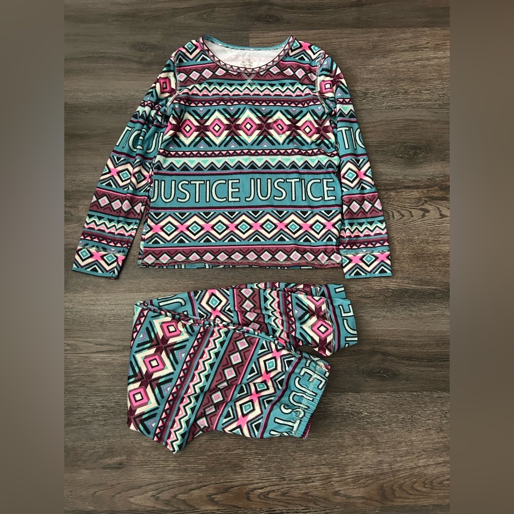 Justice Multicolor Geometric Kids Pajama Set